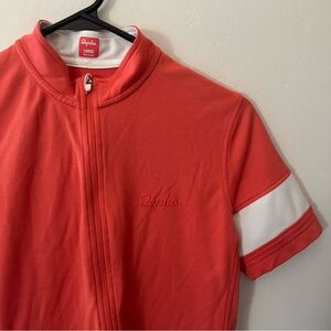 Rapha Orange and White Short Sleeve Zippered Jersey